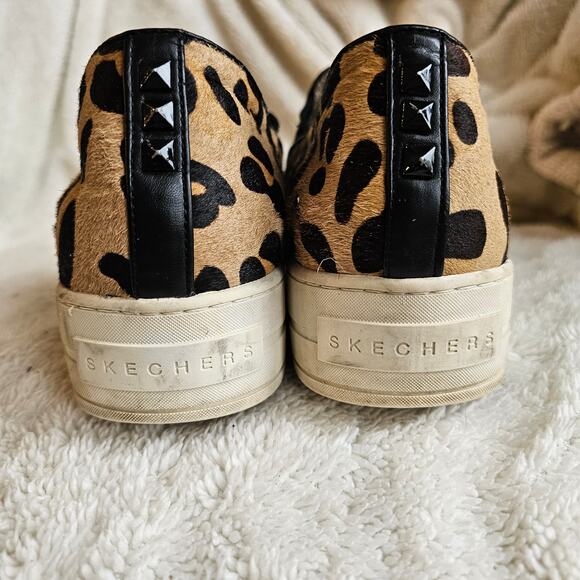 Skechers Women Street Uplift Wild Thang Leopard Slip On Flatform Sneakers 9.5 - Picture 3 of 8